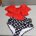 Womens Tankini Swimsuits Ruffled Tank Top Tummy Control Floral Modest Swimwear High Waisted Bikini, Size M