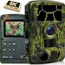 5K Trail Camera, WIFI 60MP Camera, 64GB SD Card, APP Control, Night Vision for Outdoor, Monitoring Game Cameras for Wildlife, Motion Activated 0.2s, IP66 Waterproof, 120Wide Angle, H.264 MP4 Video
