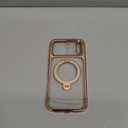 CASEKOO Rose Gold Glossy for iPhone 17 Pro Max Case [360 Spin Magnetic Stand][Fit for MagSafe][17FT Military Protection] Slim Polished Frame Titanium Alloy Sturdy Stand 6.9", Rose Gold