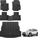 3W Floor Mats & Cargo Liner Fit Toyota RAV4 2019-2025 (Not for Hybrid or Prime) TPE All Weather Custom Fit Floor Liner for Toyota RAV 4 LE/XLE/Limited/TRD/Adventure Car Mats and Trunk Mat