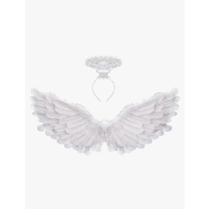 Angel Wings and Halo White Adult Angel Wings for Kids Party Children's Boys Girls Christmas