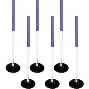 Height Soccer Agility Training Poles, Set of 5 Poles Spring Loaded Poles for Improve Agility/Speed/Footwork, Sports Training Slalom Pole