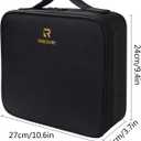 Relavel Travel Makeup Train Case Makeup Cosmetic Case Organizer Portable Artist Storage Bag with Adjustable Dividers for Cosmetics Makeup Brushes Toiletry Jewelry Digital Accessories Black