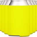 TahoeBay Blank Beer Can Cooler Sleeves Bulk Sublimation Blanks for Vinyl Plain Collapsible Foam Can Sleeves Coolers for Soda Cans and Bottles Custom Drink Holder Assorted Solid Color (Yellow)