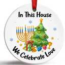 2 x Christmas Ornaments 2025 - Hanukkah Gifts, Hanukkah Ornaments for Tree, in This House We Celebrate Love Ornament, Jewish Ornaments, Chanukkah Christmas Ornament - Jewish for Women, Men, Adults