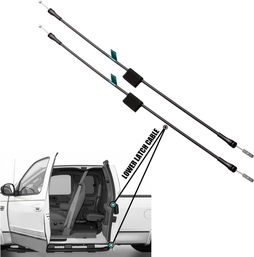 Rear Door Lower Latch Cables compatible for Ford F150 1997-2003 Heritage F150 2004 F250 1997-1999 Rear Left&Right Door bottom Cable kit (2 Pack)