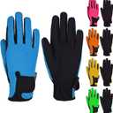 2 x Kids Horse Riding Gloves Children Equestrian Kids Gloves Child Horseback Bike Gardening Boys & Girls Mittens Pony Youth Outdoor Mitts (Age 6-8 Years, Blue)