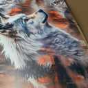 SERIMINO Large Canvas Wall Art for Living Room, Animal Silver Wolf Office Decor Art Prints, Abstract Winter Landscape Pictures Wall Decor Aesthetic, Nature Modern Home Decor Paintings 29"X57"