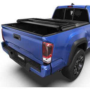 OEdRo Soft Tri-fold Truck Bed Tonneau Cover Compatible with 2016-2023 Toyota Tacoma with 6ft Bed, Fleetside with Track Rail System (Excl. Trail)