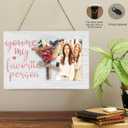 You're My Favorite Person Picture Frame with Bouquet, Best Friends Wooden Photo Frame Gifts for Women, 4x6 inch Photo