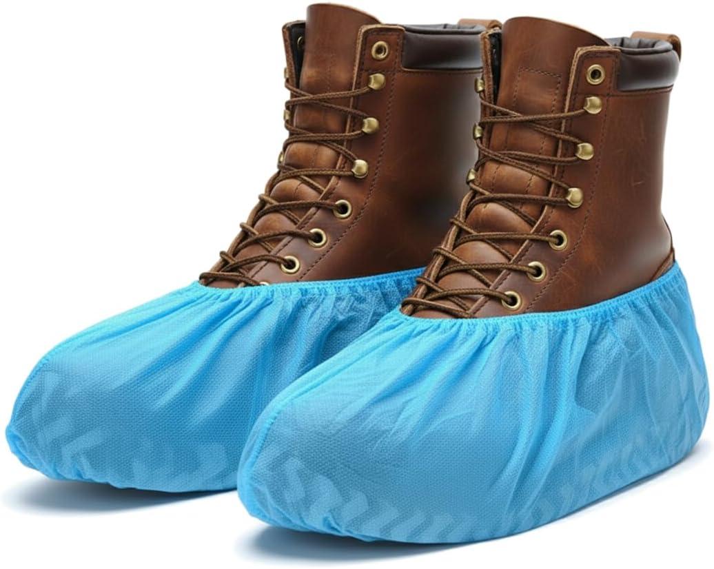 X-Large Disposable Boot & Shoe Covers 100 Pairs (200 Pack) Non Slip Durable Booties Cover Fits Men's 13