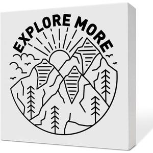 Hiking Signs Decor, Hiking Decor for Home Room Bedroom Desk, Mountain Climber Hiker Camper Adventure Explore Gifts for Women Men Nature Hiking Outdoor Lovers, Explore More