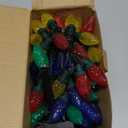 iBaycon Solar C9 Christmas Lights Outdoor, 65FT 100LED C9 Strawberry String Light, 8 Modes Solar Powered Lights String for Xmas Tree House Eaves Roof Christmas Holiday Decorations