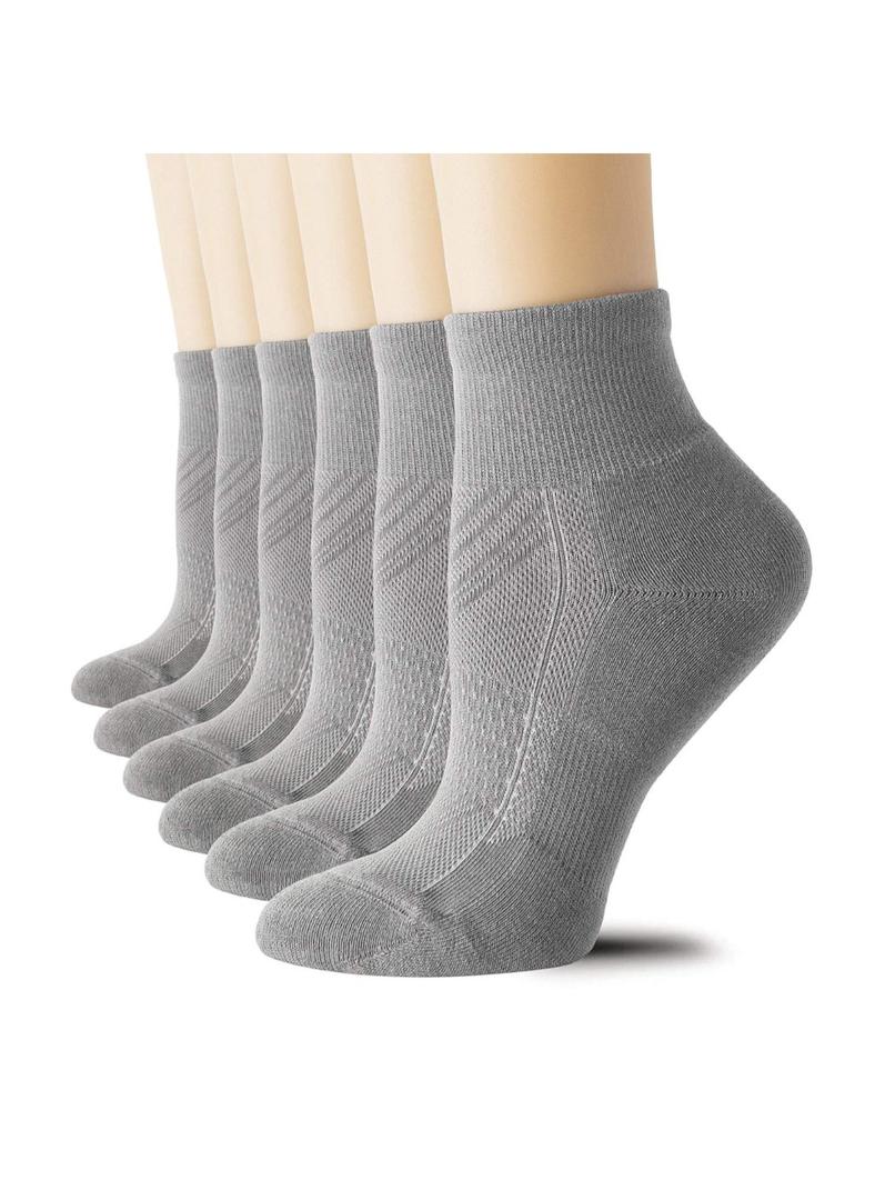 CS CELERSPORT 6 Pairs Women's Running Ankle Socks Athletic Sport Socks Cushioned S
