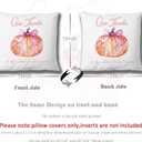 Fall Thanksgiving Pumpkin Pillow Cover 18x18 Inch Double-Sided, Biblical Verse Christian Home Decor, Gift for Church & Bible Study Group