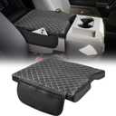 JOYTUTUS Center Console Cover Compatible with 2015-2025 Ford F150, 2017-2025 F250 F350 F450 with 40/20/40 Jump Seat, Leather Armrest Cover Center Console Cushion with Side Pockets (Jump Seat Only)