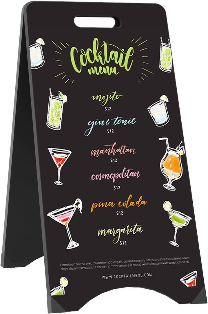 A-Frame Chalkboard Sign Large 15" x 30" Sandwich Chalkboard Double Sided Sidewalk Signs Outdoor Foldable Blackboard Menu Display for Weddings, Restaurant, Business