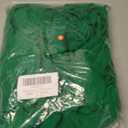 Women's Deep V Neck Puff Sleeve Backless A Line Mini Dress (Green, M)