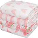 GLLQUEN BABY Muslin Swaddle Blankets 4-Pack Breathable Receiving Blankets (35" x 40") Soft Baby Blankets for Girls and Boys Newborn Essentials Muslin Burp Cloths Swaddle Wrap Baby Gift (Flower)