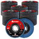 50 Pack 40 Grit Zirconia Flap Discs 4.5" x 7/8" T27 for 4 1/2 Inch Angle Grinder Flap Wheels HeavyDuty Grinding & Sanding Discs for Metal, Wood, Stainless Steel