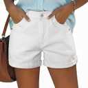 onlypuff Women Jean Shorts Ripped Mid Rise Stretchy Distressed Casual Denim Shorts (12)