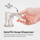 Pfister SoloTilt Soap Dispenser for Kitchen Sink, 16-Ounce Bottle Included, Spot Defense Stainless Steel Finish, KSDKEMGS