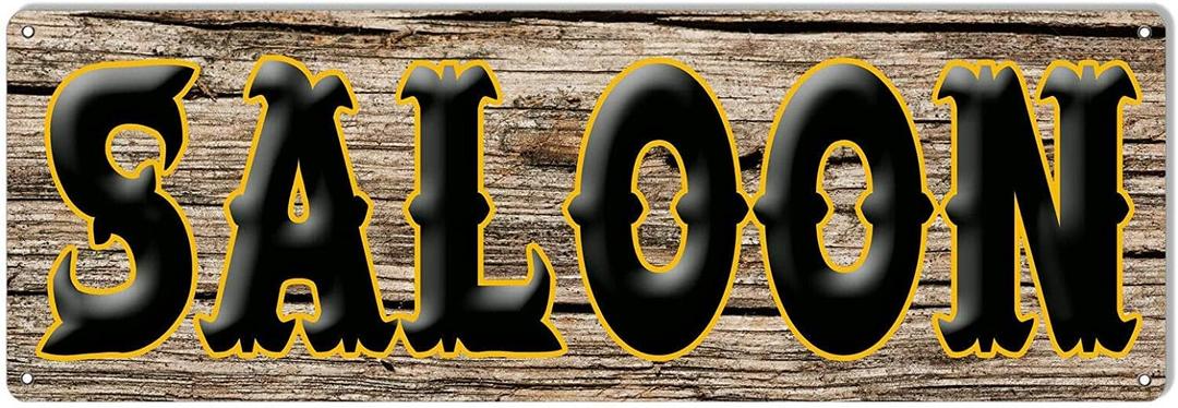 Saloon Funny Novelty Metal Tin Sign Retro Wall Decor for Home Gate Garden Bars Restaurants Cafes Office Store Pubs Club Vintage Sign Gift 6" x 16"