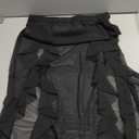 Mluiov Women's Sheer Mesh Ruffle Double Slit Skirt Asymmetrical Rave Festival Outfits Beach Flowy Bathing Suit Cover Up Black Size M