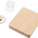 Crapyt 1 Set Wood Dip Pen with 5 Pcs Stainless Steel Oblique Nibs Desktop Pen Holder Holder Ink Well for Dip Pen Calligraphy Drawing(Light Brown)