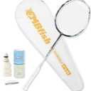 Badminton Racket Set with 1 Carbon Fiber Racquet, 3 Shuttlecocks, 2 Replacement Grip Tapes and 1 Badminton Bag - Perfect for Outdoor Games and Gym 5U