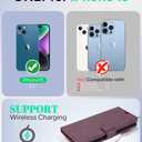 OCASE Compatible with iPhone 15 Wallet Case, PU Leather Flip Folio Case with Card Holders RFID Blocking Kickstand [Shockproof TPU Inner Shell] Phone Cover 6.1 Inch 2023, Mulberry