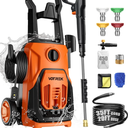 VOTREK Electric Pressure Washer, 2.1GPM [Real] Power Washers with Foam Cannon 55FT Total Reach [Upgrade], Portable Powerwasher Hose Reel with 4 Nozzles - Car, Patio, Fences, Deck, Driveway & Home Cleaning