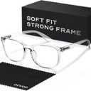 CCVOO Reading Glasses for Women/Men, Eyeglasses, Blue Light Readers for Women/Men, Computer Eye Glasses, Cheaters (*Clear), Magnification Strength: 0.75 x