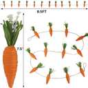 DR.DUDU Easter Garland Decor, 12 Pcs Carrot Ornament for Mantel Decorations, 8.5 FT Hanging Artificial Carrots Garland Carrot Banner for Fireplace Home Kitchen Party