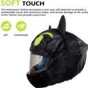 Full Face Motorcycle Helmet Cover, Scratch-Resistant Motorcycle Headgear Protective Cover, Funny Cute Cartoon Fluffy Plush Helmet Decoration, for Most Full Face Headgear (Green)