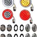NTHREEAUTO 1157 LED Front Rear Turn Signals, 2 Inch Bullet + 3-1/4 Inch Flat Smoked Turn Signal Light Lens Compatible with Harley Touring Dyna Sportster Softail Road King Street Glide 1986-2023 (Diode)