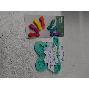 Joie Butterfly Ice Cube Tray ~ 11 Cubes NEW.    And 8ct p culinary elements Bag Clips Pinces Pour Sacs