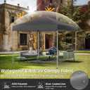 Shades 10x10 Pop Up Canopy, Heavy Duty Beach Tent with Carrying Bag for Easy Moving, Sun Shelter for Parties, Events, Camping, Outdoor Gazebo with 420D PU Coated Waterproof Grey Fabric, 10'x10' FBA