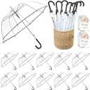 12 Pcs Wedding Favors for Guest Umbrella Gifts Bulk 52 Inch Large Dome Rain Windproof Stick Umbrellas with Thank You Tags and Rope Guest Souvenirs for Wedding Party Bridal Favors
