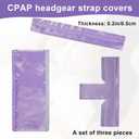 3 PCS Satin CPAP Mask Strap Covers, Comfortable CPAP Strap Covers, Silky CPAP Mask Cushions to Fit F30i Headgear, Anti Wrinkle CPAP Hair Protector for Reducing Red Marks (Light Purple)