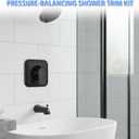 Shower Handle Replacement for Moen T2471BL Genta LX Posi-Temp Valve Trim Kit, Fits 2510 2520 2570 2590 Valves, Matte Black Shower Trim Kit Shower Lever Handle (Valve Not Included)