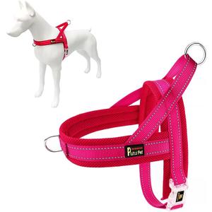 Plutus Pet No Pull Dog Harness with Breathable Mesh Padded, Adjustable Reflective Escape Proof Dog Harness, Quick Fit Dog Vest Harness for Small Medium Large Dogs(L, Pink)