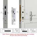 Storm Door Handle Replacement Kit With Lock and Key, Silver Security Door Lever Handle Lock Set for Interior Patio Storm Door, Waterproof and Anti-Rust Door Handle Lock Replacement (Silver)