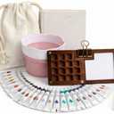 Mini Black Walnut Watercolor Travel Set: Portable Modular Kit with 24 Pro Colors, Canvas Tool Bag, 300gsm Sketchbook, Collapsible Cup & Brass Clip - Luxury Gift for Urban Sketching & Plein Air