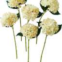 Hydrangea Artificial Flowers,6 Pcs Faux Hydrangea Flowers,Artificial Hydrangeas Flowers with Stems,Fake Hydrangeas,Silk Hydrangeas Flowers with Stems for Home Decor (6, Champagne)