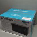 Emerson MW7302B Compact Countertop Microwave Oven with Touch Control, LED Display, 700W, 10 Power Levels, 6 Auto Menus, Glass Turntable and Child Safe Lock, 0.7 Cu., Ft. Black