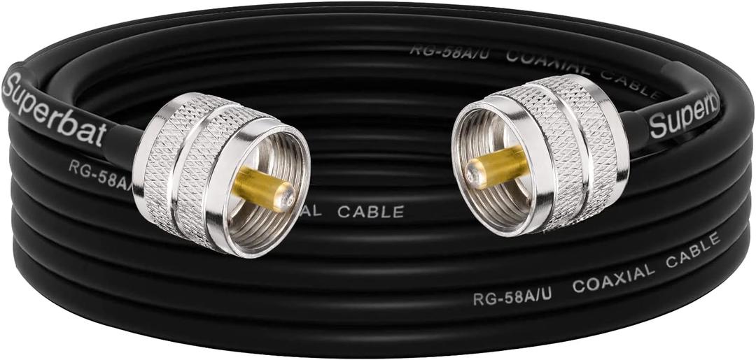Superbat PL259 Coax Cable 15ft, UHF Male PL-259 CB Antenna Cable Extension RG58 Cable for HAM & CB Radio Antenna Analyzer Dummy Load SWR Meter etc.
