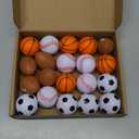 Mini Sport Stress Ball 20 Packs Sport Party Supplies Small Foam Anxious Toy Baseball Basketball Football Soccer Stress Ball for Kids School Carnival Reward Sport Party Decorations