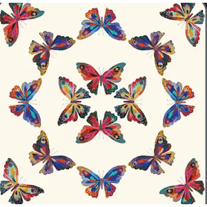 RoomMates RMK12701PLW EttaVee Cream Multi Papillon Peel and Stick Wallpaper