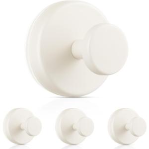 OUTXE Wreath Hanger for Front Door, Heavy Duty Suction Cup Reef Hook for Glass Window/Over Door, Christmas/Thanksgiving/Halloween/July 4th/Easter/Valentine/Winter/Fall/Summer/Spring (White, 4-Pack)